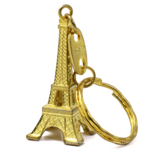Custom design metal eiffel tower keychain